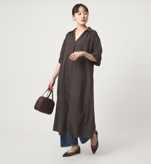 UNITED ARROWS green label relaxing「［size SHORTあり］リネン シャツ ワンピース」|ワンピース|