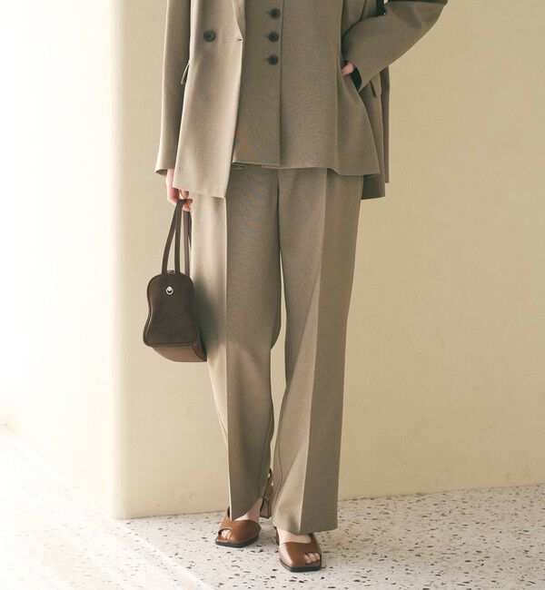 BEAUTY&YOUTH UNITED ARROWS「【WEB限定 Wardrobe DAILY MINIMAL】メランジ タックストレートパンツ ウォッシャブル」|スラックス|