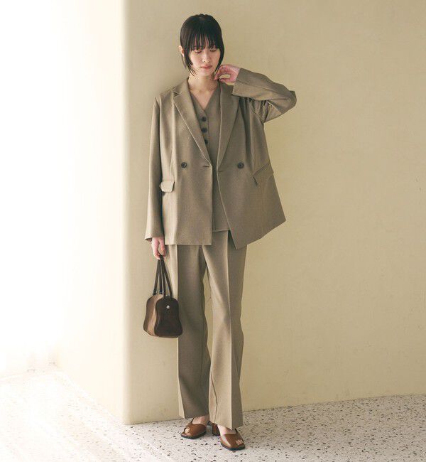 BEAUTY&YOUTH UNITED ARROWS「【WEB限定 Wardrobe DAILY MINIMAL】メランジ タックストレートパンツ ウォッシャブル」|スラックス|