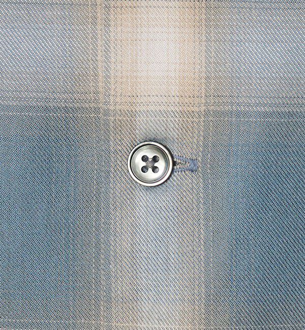 MONKEY TIME「コットン レーヨン オンブレ チェック オープンカラー シャツ」|シャツ・ブラウス|