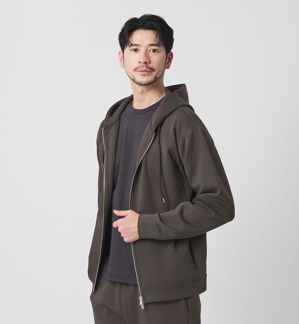 BEAUTY&YOUTH UNITED ARROWS「【WEB限定 WARDROBE SMART】ダブルニット ジップパーカー/セットアップ対応【抗菌・防臭】」|パーカー|