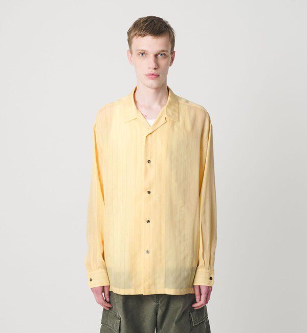 MONKEY TIME「フィブリル キュプラ ストライプ シャツ」|シャツ・ブラウス|