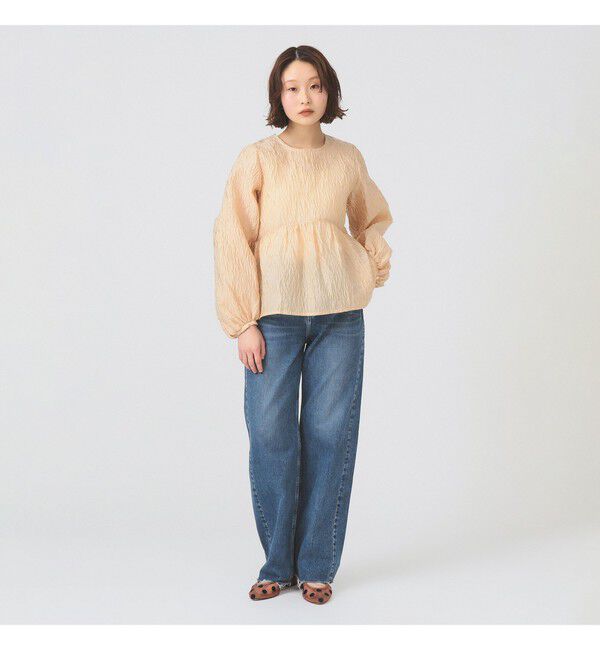 Ray BEAMS 「ジャガード ギャザー キリカエ クルーネック」|シャツ・ブラウス|