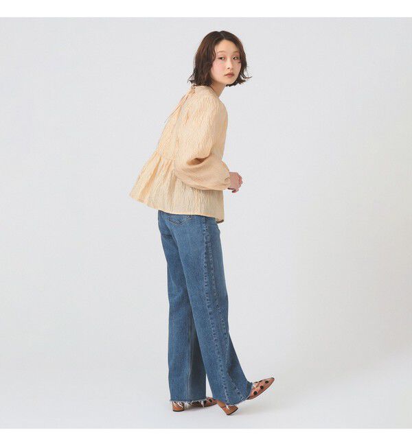 Ray BEAMS 「ジャガード ギャザー キリカエ クルーネック」|シャツ・ブラウス|