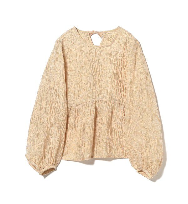 Ray BEAMS 「ジャガード ギャザー キリカエ クルーネック」|シャツ・ブラウス|