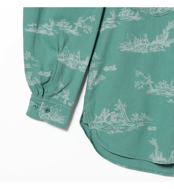 BEAMS PLUS「WORK Classic-fit Denim Discharge Jouy Print」|シャツ・ブラウス|