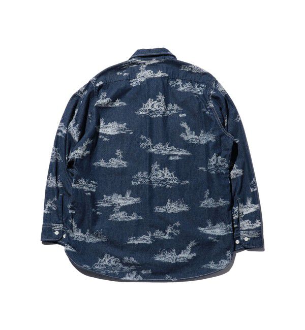 BEAMS PLUS「WORK Classic-fit Denim Discharge Jouy Print」|シャツ・ブラウス|