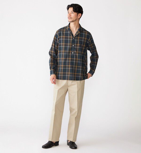 SHIPS「SHIPS: オープンカラー コットン マドラスチェック プルオーバー シャツ」|シャツ・ブラウス|