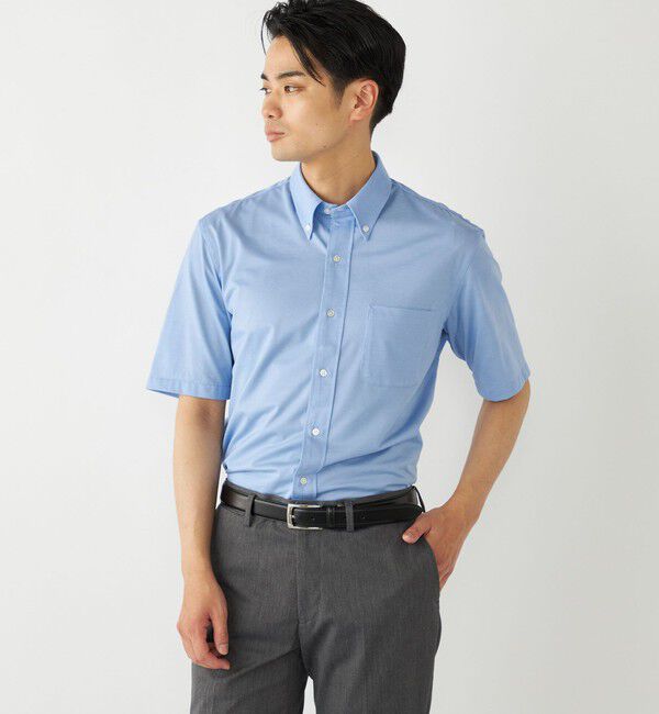 SHIPS Colors 「SHIPS Colors:〈洗濯機可能〉COOLMAX(R) カノコ ボタンダウン ショートスリーブ」|シャツ・ブラウス|