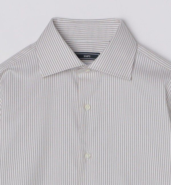 SHIPS「SHIPS: イージーアイロン ドビー ストライプ ワイドカラー シャツ」|シャツ・ブラウス|