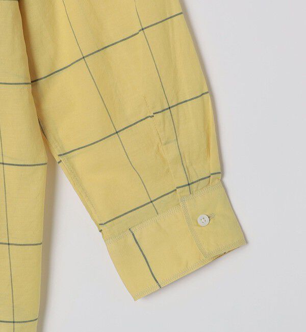 SHIPS「SHIPS: コットン シルク ペールチェック バンドカラー ロングスリーブ シャツ」|シャツ・ブラウス|