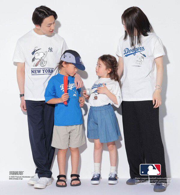 SHIPS KIDS「SHIPS KIDS:100～125cm / PEANUTS&times;MLB プリント Tシャツ」|Tシャツ・カットソー|