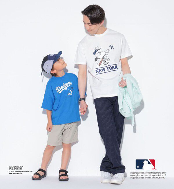 SHIPS KIDS「SHIPS KIDS:100～125cm / PEANUTS&times;MLB プリント Tシャツ」|Tシャツ・カットソー|