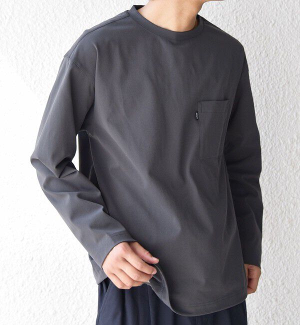 SHIPS any「SHIPS any: SORONA(R) ストレッチ ジャージー スピンドル ポケット Tシャツ (ロンT)◇」|Tシャツ・カットソー|ダークグレー