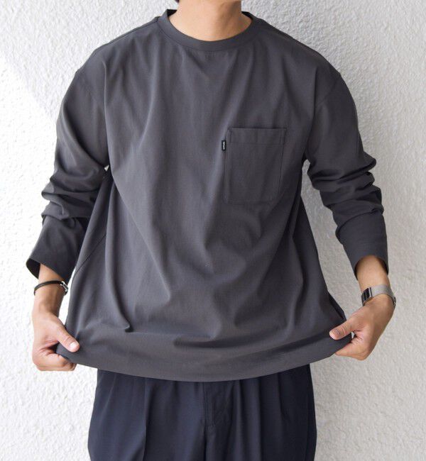 SHIPS any「SHIPS any: SORONA(R) ストレッチ ジャージー スピンドル ポケット Tシャツ (ロンT)◇」|Tシャツ・カットソー|