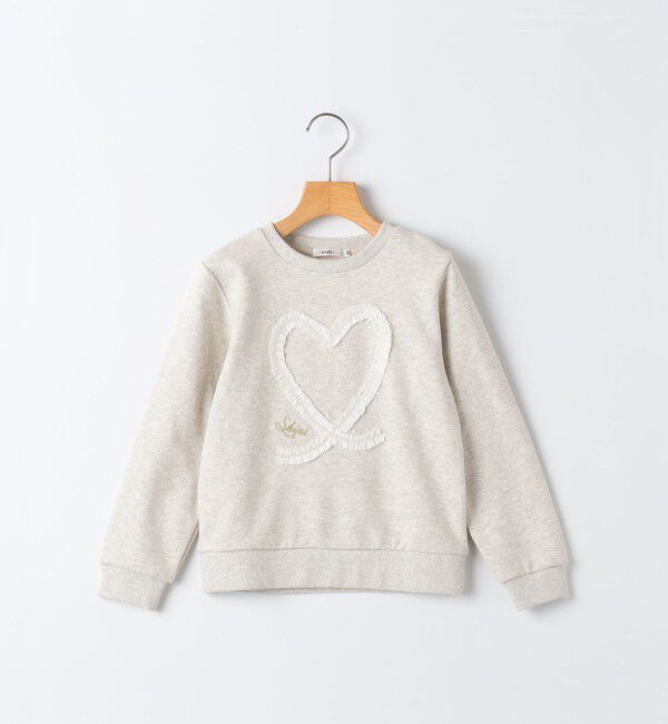 SHIPS KIDS「SHIPS KIDS:80～90cm / スパンコール フリル スウェット」|スウェット・ジャージ|オートミール