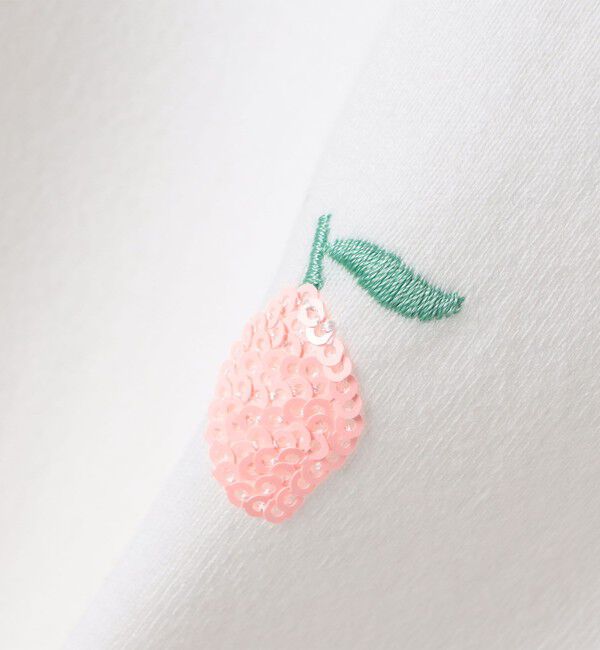 SHIPS KIDS「SHIPS KIDS:80～90cm /レモン スパンコール 刺繍 ロングスリーブ Tシャツ」|Tシャツ・カットソー|