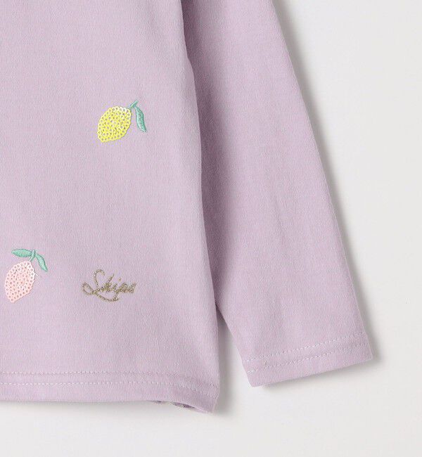 SHIPS KIDS「SHIPS KIDS:80～90cm /レモン スパンコール 刺繍 ロングスリーブ Tシャツ」|Tシャツ・カットソー|