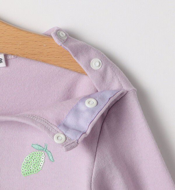 SHIPS KIDS「SHIPS KIDS:80～90cm /レモン スパンコール 刺繍 ロングスリーブ Tシャツ」|Tシャツ・カットソー|
