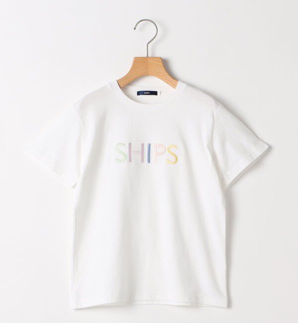 SHIPS KIDS「SHIPS KIDS:140～160cm / SHIPS ロゴ 半袖Tシャツ」|Tシャツ・カットソー|ホワイト