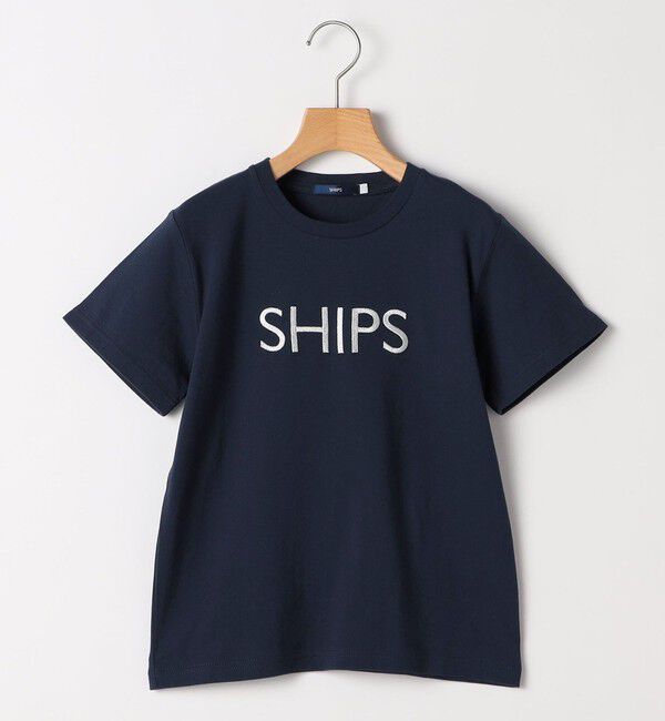 SHIPS KIDS「SHIPS KIDS:140～160cm / SHIPS ロゴ 半袖Tシャツ」|Tシャツ・カットソー|ネイビー