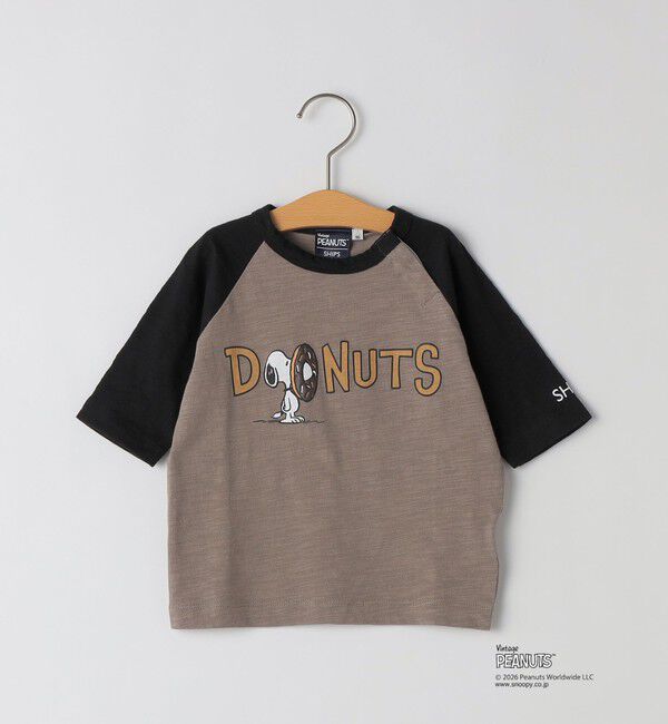 SHIPS KIDS「SHIPS KIDS:80～90cm /PEANUTS スヌーピー フットボール プリント Tシャツ」|Tシャツ・カットソー|ダークグレー