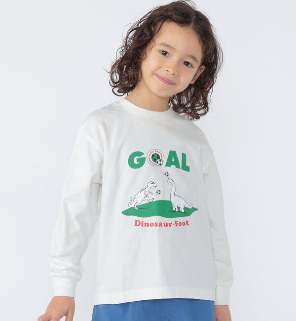 SHIPS KIDS「【SHIPS KIDS別注】ARCH＆LINE:100～130cm / 恐竜 長袖 Tシャツ」|Tシャツ・カットソー|