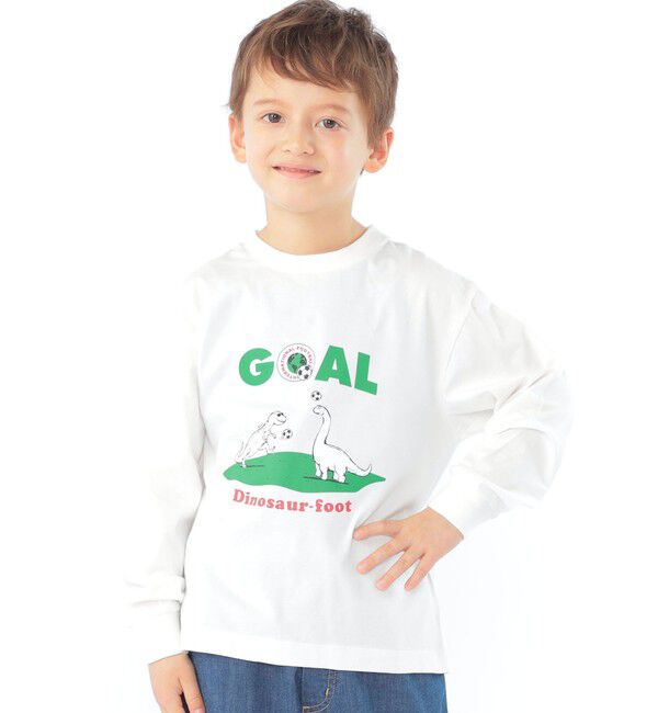 SHIPS KIDS「【SHIPS KIDS別注】ARCH＆LINE:100～130cm / 恐竜 長袖 Tシャツ」|Tシャツ・カットソー|