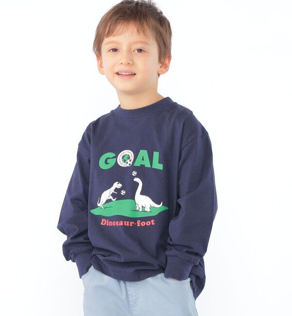 SHIPS KIDS「【SHIPS KIDS別注】ARCH＆LINE:100～130cm / 恐竜 長袖 Tシャツ」|Tシャツ・カットソー|