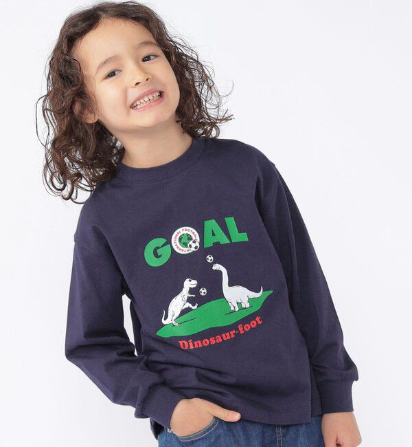 SHIPS KIDS「【SHIPS KIDS別注】ARCH＆LINE:100～130cm / 恐竜 長袖 Tシャツ」|Tシャツ・カットソー|