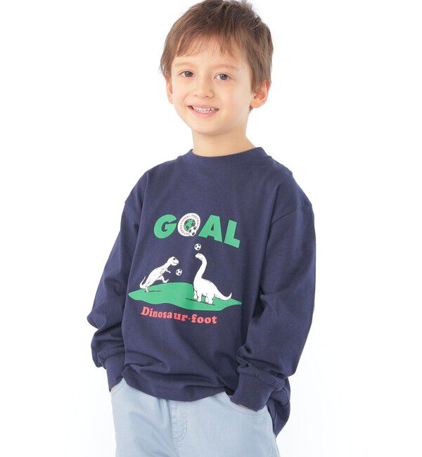SHIPS KIDS「【SHIPS KIDS別注】ARCH＆LINE:100～130cm / 恐竜 長袖 Tシャツ」|Tシャツ・カットソー|