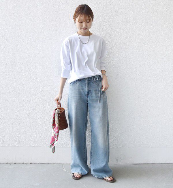 SHIPS for women「〈接触冷感 / UVカット / 手洗い可能〉ロング リブ ラウンド ヘム プルオーバー」|Tシャツ・カットソー|