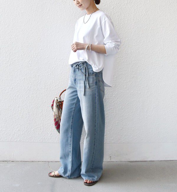 SHIPS for women「〈接触冷感 / UVカット / 手洗い可能〉ロング リブ ラウンド ヘム プルオーバー」|Tシャツ・カットソー|