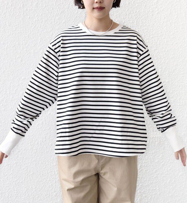 SHIPS for women「〈接触冷感 / UVカット / 手洗い可能〉ロング リブ ラウンド ヘム プルオーバー」|Tシャツ・カットソー|