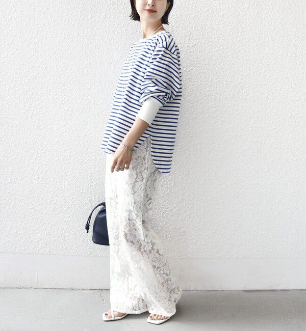 SHIPS for women「〈接触冷感 / UVカット / 手洗い可能〉ロング リブ ラウンド ヘム プルオーバー」|Tシャツ・カットソー|