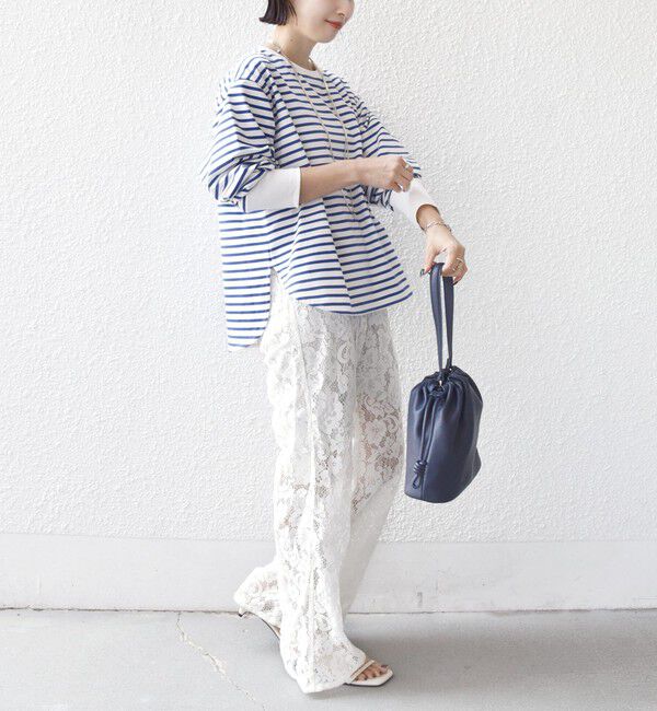 SHIPS for women「〈接触冷感 / UVカット / 手洗い可能〉ロング リブ ラウンド ヘム プルオーバー」|Tシャツ・カットソー|