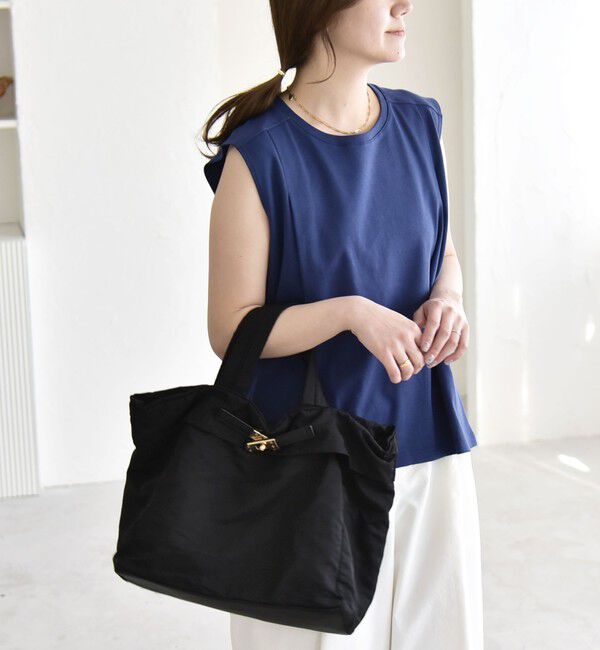 quaranciel「《予約》quaranciel:〈接触冷感/汗染み防止加工/洗濯機可能〉クルー ノースリーブ TEE」|Tシャツ・カットソー|