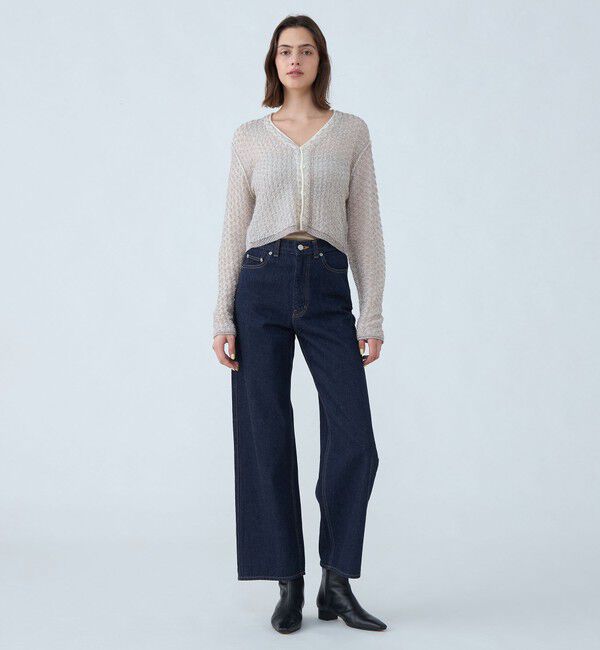 MACPHEE「デニム ワイドストレートパンツ」|デニム|