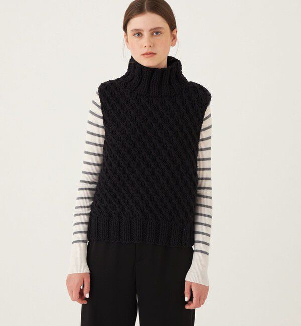 GALERIE VIE「アルルスウールハンドニット ハイネックベスト」|ニット・セーター|
