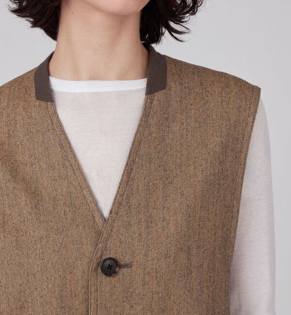 MACPHEE「ウールサキソニー ロングジレ」|ベスト・ジレ|