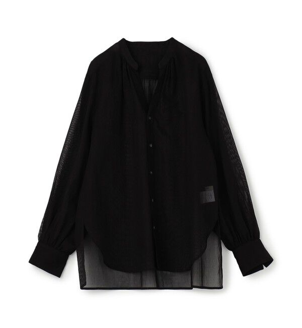 MACPHEE「アキハストライプ バンドカラーシャツ」|シャツ・ブラウス|19 ブラック