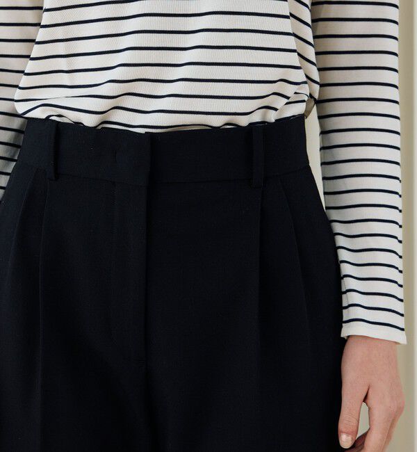 DES PRES「ソフトウールオックス タックセミワイドパンツ」|スラックス|