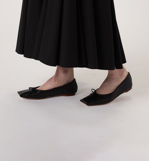 TOMORROWLAND GOODS「CHEMBUR SQ FLAT STUDS BALLET シューズ」|ローファー|