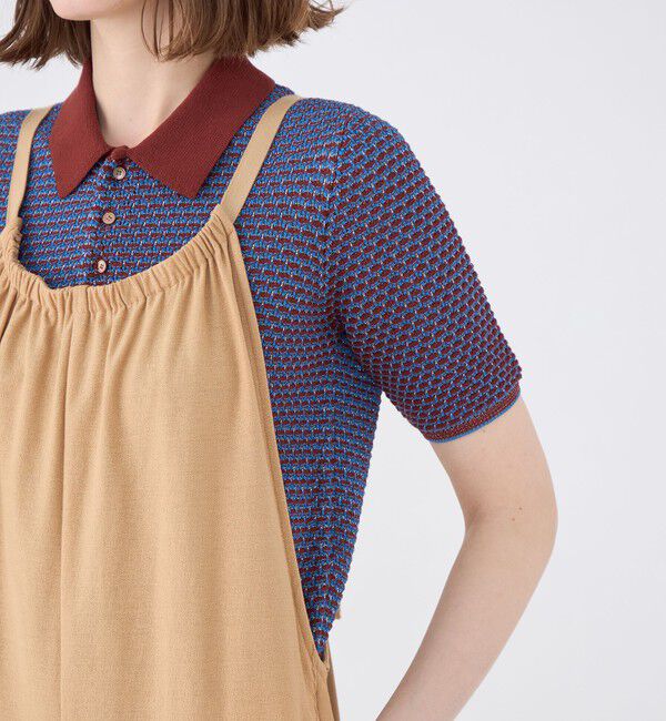 MACPHEE「コットンジョーゼット ギャザーオールインワン」|オールインワン|