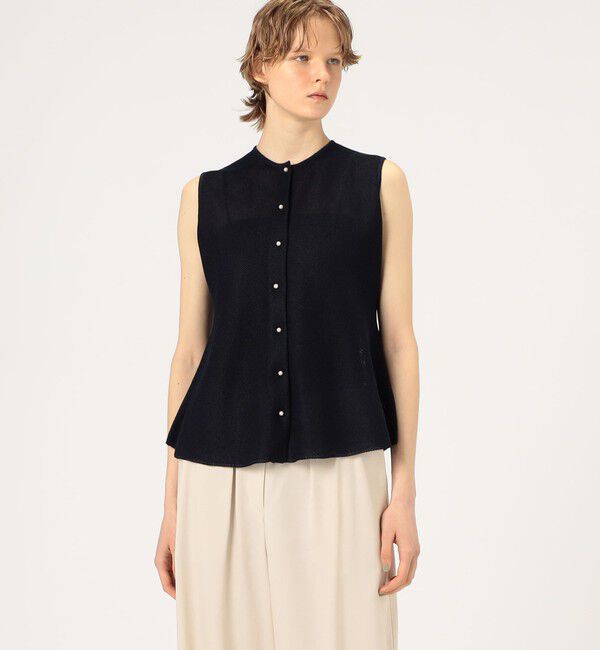 Ballsey「パールメッシュコンビ ペプラムプルオーバー」|ニット・セーター|