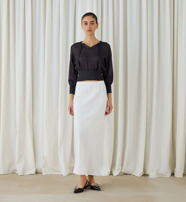 DES PRES「コットンシルクペーパーツイスト Vネックプルオーバー」|ニット・セーター|