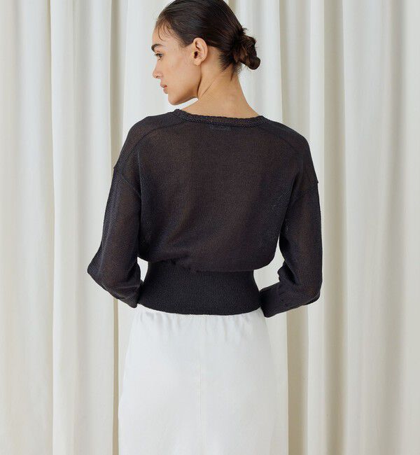 DES PRES「コットンシルクペーパーツイスト Vネックプルオーバー」|ニット・セーター|