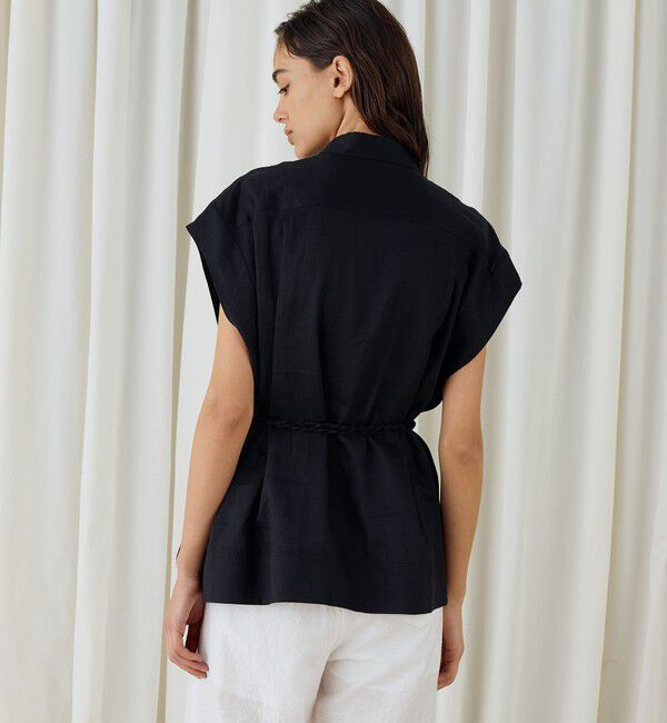 DES PRES「シルクリネンクロス ボクシーブラウス」|シャツ・ブラウス|