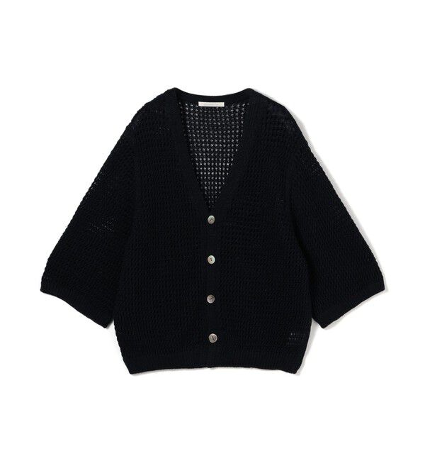 GALERIE VIE「オープンワークリネン Vネックカーディガン」|カーディガン|69 ネイビー