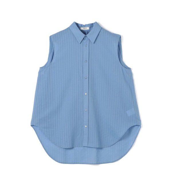 MACPHEE「ドビーストライプ ノースリーブレギュラーカラーシャツ」|シャツ・ブラウス|63 ライトブルー